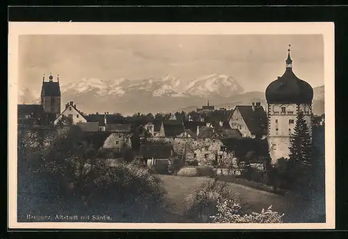 AK Bregenz, Altstadt mit Säntis