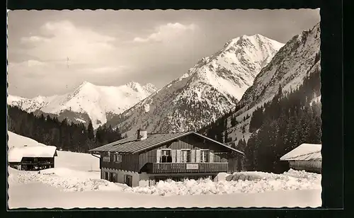 AK Baad im Kleinwalsertal, Alpengasthof Norishütte im Winter