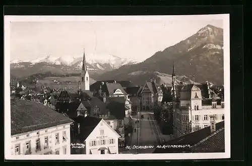 AK Dornbirn, Rhombergstrasse mit Gewerbe Richard Kemter