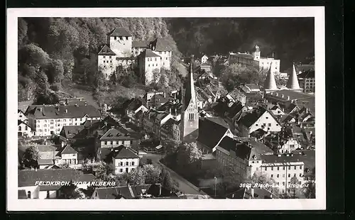AK Feldkirch, Teilansicht aus der Vogelschau