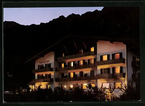 AK Algund bei Meran, Hotel Algunderhof bei Nacht