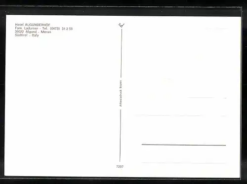 AK Algund bei Meran, Hotel Algunderhof - Gartenansicht