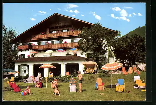 AK Algund bei Meran, Pension Öhlerhof - Gartenansicht