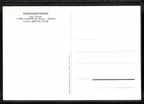 AK Algund bei Meran, Haus Rosengartenhof - Strassenansicht