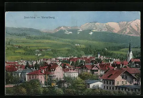 AK Dornbirn, Orts- und Bergpanorama