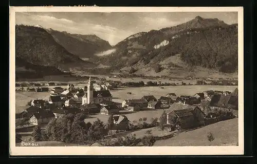 AK Bezau, Bezau aus der Vogelschau