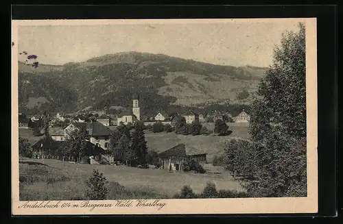 AK Andelsbuch, Panorama des Ortes mit Umgebung
