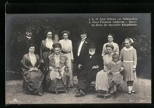 AK Fürst Wilhelm von Hohenzollern und Braur Prinzessin Adelgunde von Bayern