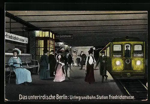 AK Berlin, U-Bahn-Station Friedrichstrasse