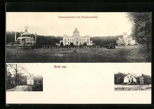 AK Schwante, Schloss Sommerswalde Gesamtansicht, Gebäudeansichten