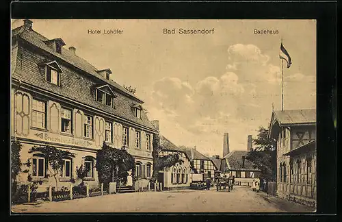 AK Bad Sassendorf, Hotel Lohöfer und Badehaus