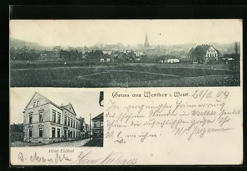 AK Werther i. Westf., Hotel Eickhof, Teilansicht