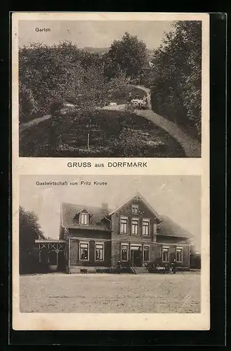 AK Dorfmark, Gasthaus von Fritz Kruse, Garten