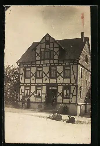 Foto-AK Völkenroth, Bürgerhaus in Fachwerkbauweise