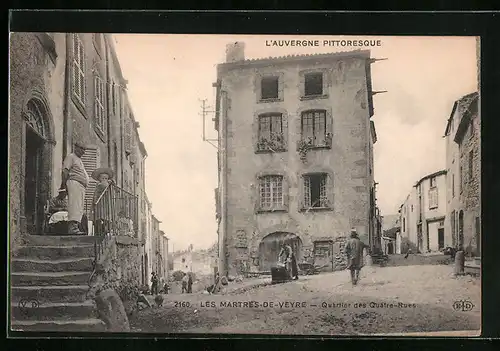 AK Les Martres-de-Veyre, Quartier des Quatre-Rues