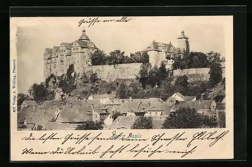 AK Ranis i. Th., Blick zur Burg