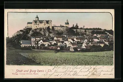 AK Ranis i. Th., Blick auf Stadt und Burg