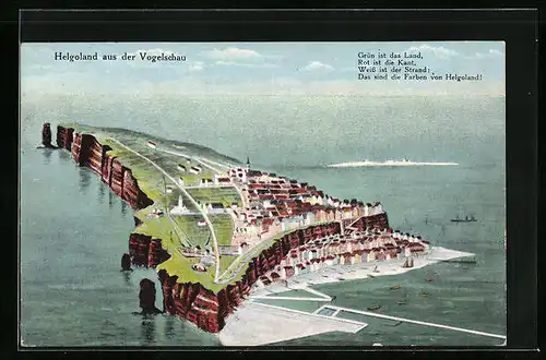 AK Helgoland, Totalansicht aus der Vogelschau