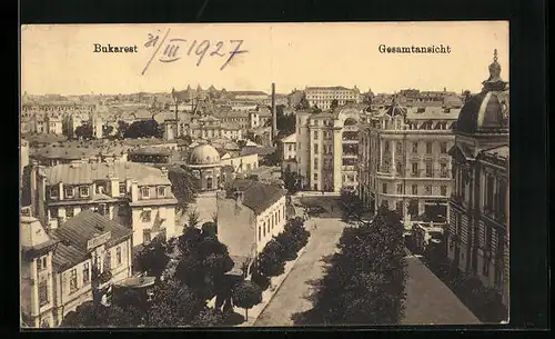 AK Bukarest, Gesamtansicht aus der Vogelschau