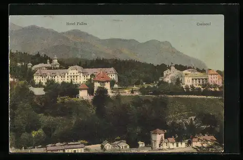 AK Sinaia, Ortsansicht mit Hotel Pallas