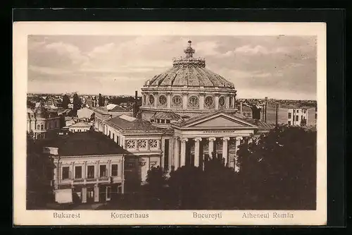 AK Bukarest, Konzerthaus aus der Vogelschau