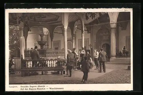 AK Sarajevo, Hof der Begova-Moschee mit Waschbrunnen