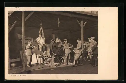 AK Fleischer mit Gulaschkanone bei der Essensausgabe