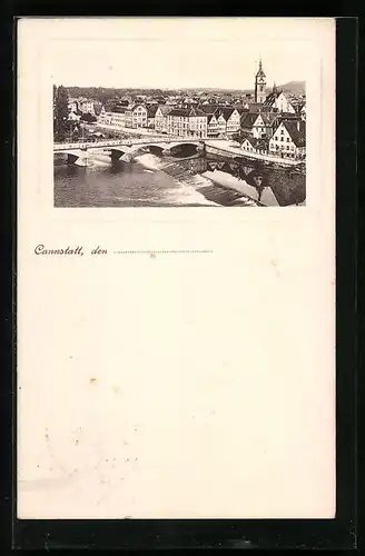 AK Cannstatt, Totalansicht mit Flusspartie