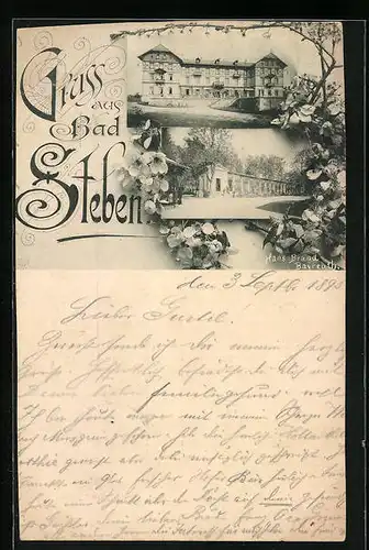 Vorläufer-AK Bad Steben, 1895, Gebäudeansicht, Ortspartie