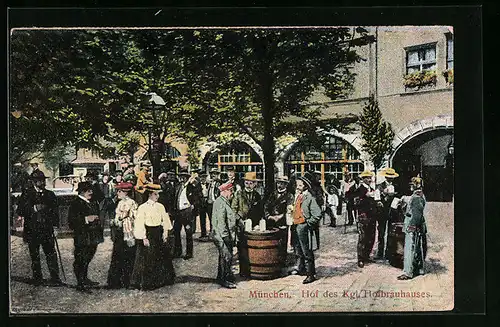 AK München, Hof des Kgl. Hofbräuhauses