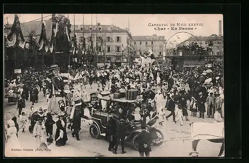 AK Nice, Carnaval, Char En Panne