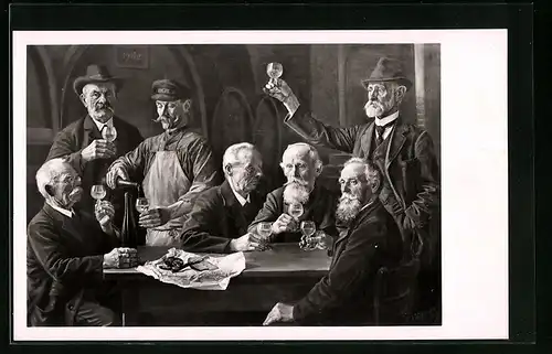 AK Bad Dürkheim, Gaststube der Winzergenossenschaft