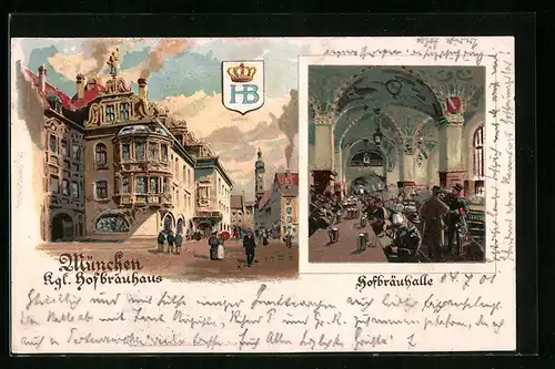 AK München, Hofbräuhaus und Hofbräuhalle