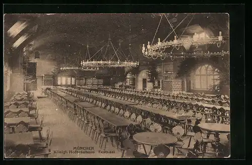 AK München, Königliches Hofbrauhaus mit Festsaal