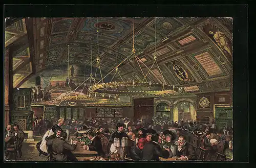 Künstler-AK München, Festsaal des Münchner Hofbräuhauses