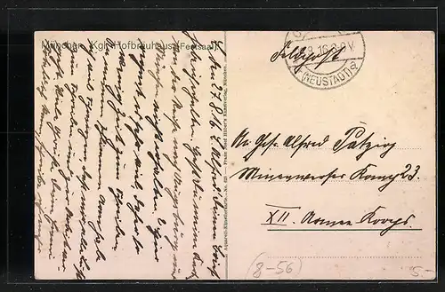 Künstler-AK München, Festsaal des Münchner Hofbräuhauses