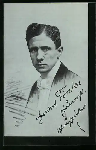 AK Portrait vom Komiker Herbert Förster im Anzug mit Fliege