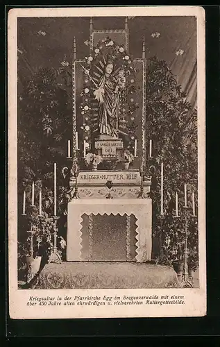 AK Egg, Kriegsaltar in der Pfarrkirche mit Muttergottesbild
