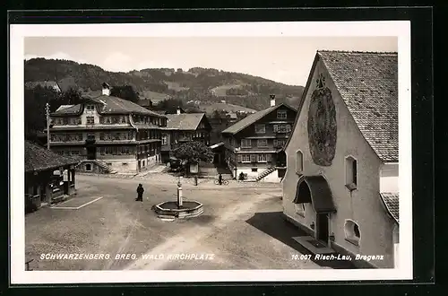 AK Schwarzenberg, Kirchplatz aus der Vogelschau