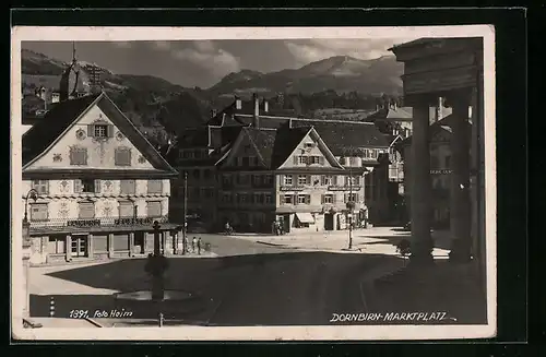 AK Dornbirn, Marktplatz mit Hotel Hirschen