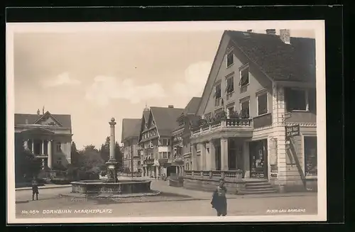 AK Dornbirn, Marktplatz zum Brunnen