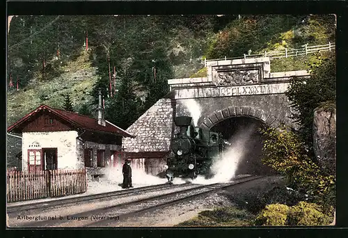 AK Langen, Arlbergtunnel mit Eisenbahn