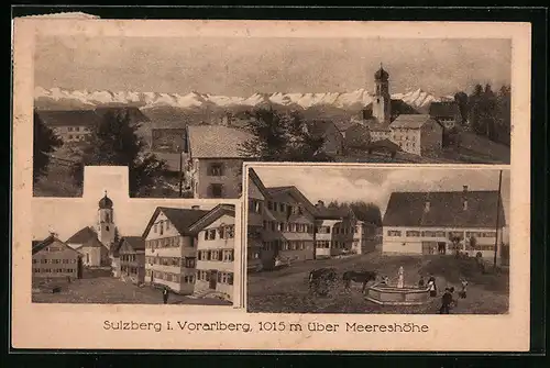 AK Sulzberg, Ortsansicht mit Marktplatz