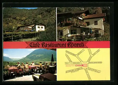 AK Algund bei Meran, Cafe-Restaurant Konrad