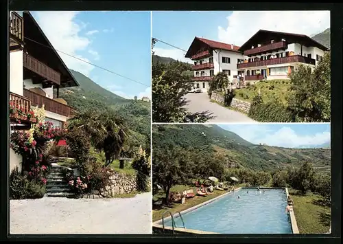AK Algund bei Meran, Pension Schönblick mit Swimming Pool
