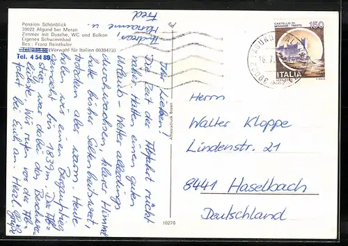 AK Algund bei Meran, Pension Schönblick mit Swimming Pool