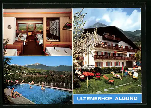 AK Algund bei Meran, Pension Ultenerhof mit Swimming Pool und Garten