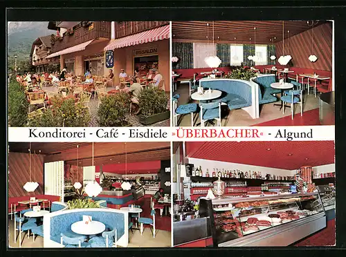 AK Algund bei Meran, Konditorei-Cafe Überbacher