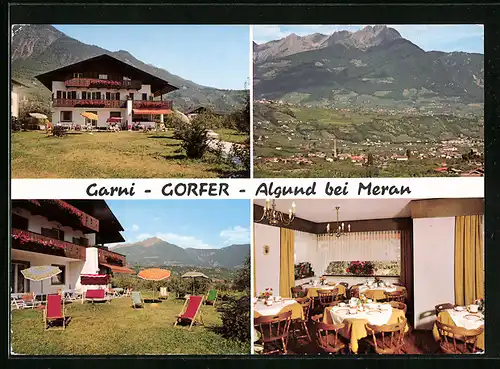 AK Algund bei Meran, Garni Gorfer, Ortsansicht