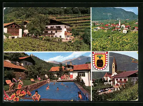 AK Algund bei Meran, Garni Weigele mit Swimming Pool, Ortsansicht